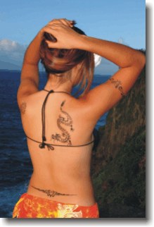 Girl with a Dragon Airbrush Tattoo